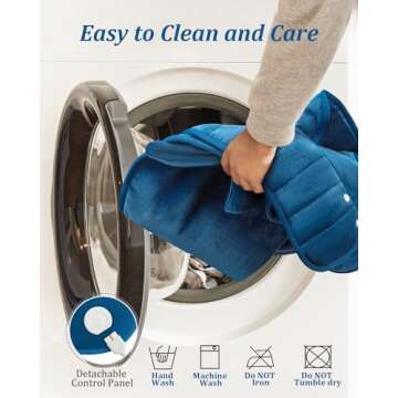 Heating Pad for Neck and Shoulders and Back, Birthday Gifts for Women Men Mom Dad Her Him Wife, Heating Pad for Back Pain Relief, Electric Heat Pad, 6 Heat Settings 4 Timers Auto-Off, 22" x 37" Blue