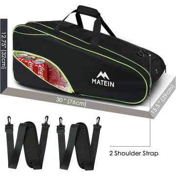 Tennis Bag for 6 Rackets with Cooler Compartment