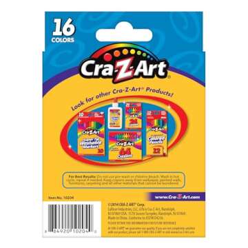 Cra-Z-Art 16ct Washable Jumbo Crayons, Easy Clean Up, Back To School Supply, Creative Fun for Children, Ages 3 and Up