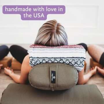 Hugger Mugger Standard Yoga Bolster - Aqua - Firm Core with a Soft Surface, Rectangular Shape, Restorative Yoga, Handmade in the USA