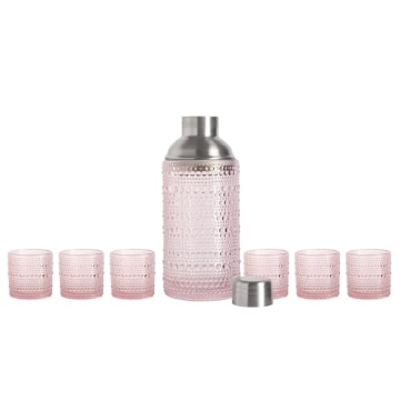Glaver's Cocktail Shaker Set: Elegant Glass Shaker & Shot Glasses