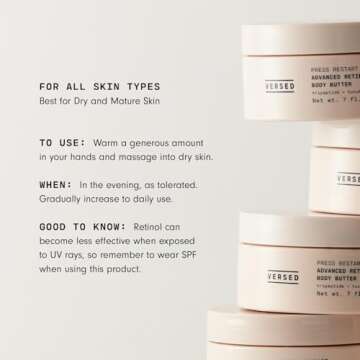 Versed Advanced Retinol Body Butter - Encapsulated Retinol Body Lotion & Skin Firming Cream - Infused with a Tripeptide & Vitamin-Rich Butters to Repair and Renew Dry Skin (7 oz)