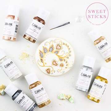 Icinginks - Sweetsticks Metallic Sunkissed Gold Edible Art Decorative Cake Paint 15ml - Edible Art Paint, Edible Icing Paint, Decorative Cake Paint, Edible Food Coloring, Cake Paint