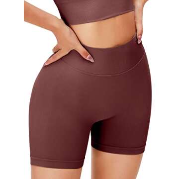 Unthewe Workout Butt Lifting Shorts for Women High Waisted Seamless Gym Yoga Booty Shorts(U429-Booty Wine-S)