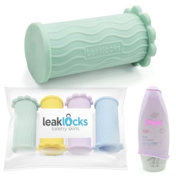 LeakLocks® Toiletry Skins™ for Leak Proofing Travel Containers in Luggage