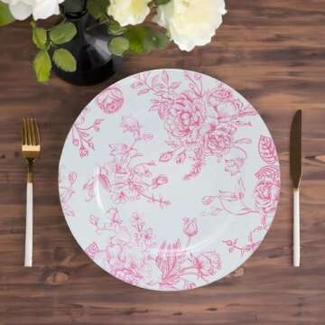 Floral Acrylic Charger Plates – Elegant Table Decor