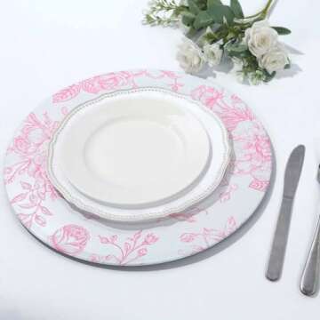 Floral Acrylic Charger Plates – Elegant Table Decor