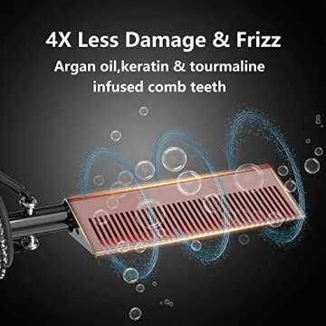 DAN Technology LCD Screen Digital Display Diamond Shaped Hot Comb, Black, 13.1 x 2.3 inches, 500 Degree Plug in Hot Comb with Adjustable Temperatures, Temperature Lock, Suitable for All Hair Types