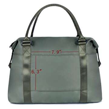 Unisex Large Travel Shoulder Weekender Overnight Bag Handbag Gym Tote Bag with Trolley Sleeve (Army ...