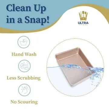 Ultra Cuisine Nonstick Square Cake Pan - Even Baking & Easy Clean