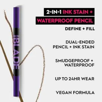 Urban Decay Brow Blade 2-in-1 Eyebrow Pen & Waterproof Pencil (Brunette Betty - Warm Brown), Smudge-proof, Transfer-resistant, Ink Stain & Creamy Brow Pencil, Vegan, Cruelty-free - 0.01 oz