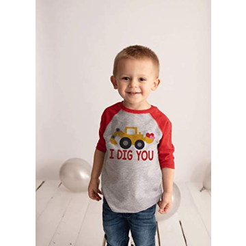 Kids I Dig You Construction Truck Valentine's Day Shirt