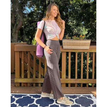 G4Free Women's Flare Leg Yoga Pants with Tummy Control