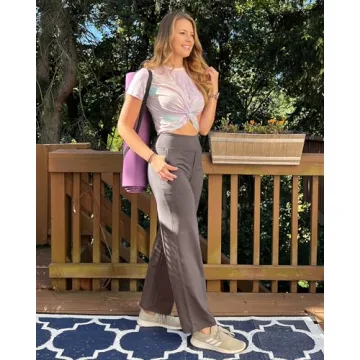 G4Free Women's Flare Leg Yoga Pants with Tummy Control