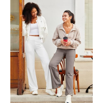 G4Free Women's Flare Leg Yoga Pants with Tummy Control