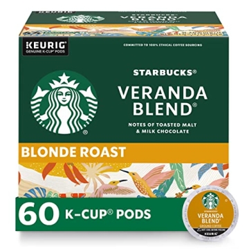 Starbucks Blonde Roast K-Cup Pods for Keurig - 60 Pods