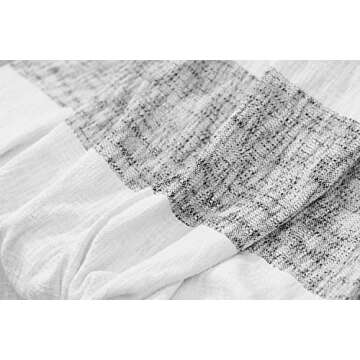 NordECO 100% Cotton Throw Blanket with Tassels, Breathable Washable Lightweight and Soft Throws for Daily Use, Black and White, 50"x 60"