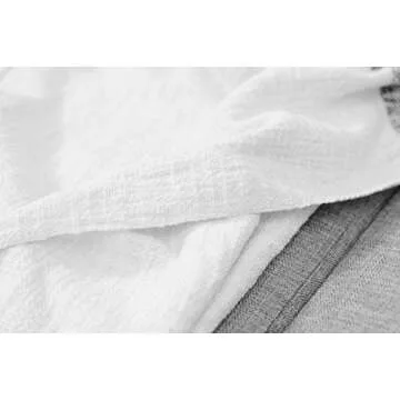 NordECO 100% Cotton Throw Blanket with Tassels, Breathable Washable Lightweight and Soft Throws for Daily Use, Black and White, 50"x 60"