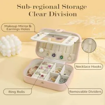 Elegant Travel Jewelry Box Gift for Girls Personalized