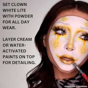 Mehron Makeup Clown White Lite | Professional Face Paint & Body Paint | White Cream Clown Makeup, Stage, Film, Cosplay, Mime, & Halloween 2 oz (56g)