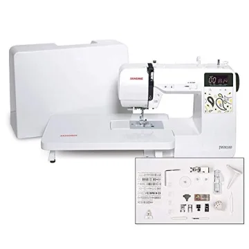 Janome JW8100 Fully-Featured Computerized Sewing Machine with 100 Stitches, 7 Buttonholes, Hard Cove...