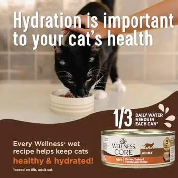 Wellness CORE Grain-Free Wet Cat Food, Natural Canned Food for Cats, Made with Real Meat (Chicken, Turkey & Chicken Liver Pate) , 3 Oz Cans (Pack of 12)