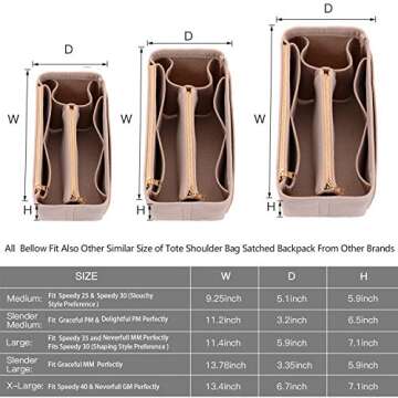 ZTUJO Luxury Purse Organizer in Stylish Felt Fabric