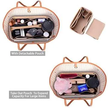 ZTUJO Luxury Purse Organizer in Stylish Felt Fabric