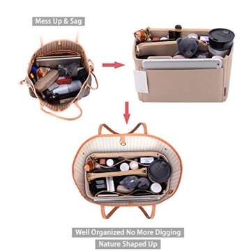 ZTUJO Luxury Purse Organizer in Stylish Felt Fabric