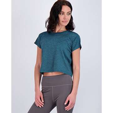 Real Essentials 5 Pack: Womens Crop Top High Waist Quick Dry Fit Active Wear Yoga Workout Athletic R...