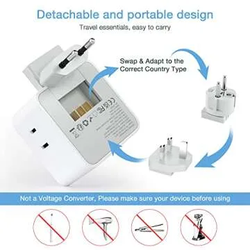 Tessan All European Uk Travel Plug Adapter Kit Type C/G/E/F 2 powerconverter