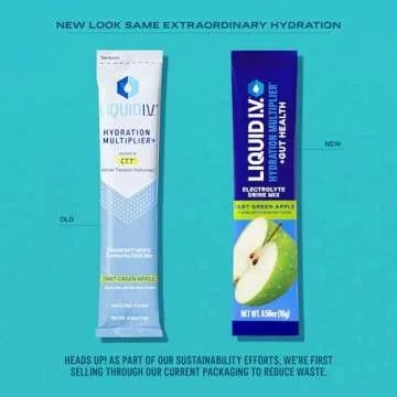 Liquid I.V.® Hydration Multiplier® + Probiotic Kombucha - Tart Green Apple - Hydration Powder Packets | Electrolyte Drink Mix | Easy Open Single-Serving Stick | Non-GMO | 14 Servings (Pack of 1)
