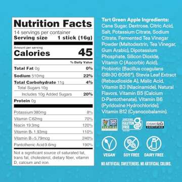 Liquid I.V.® Hydration Multiplier® + Probiotic Kombucha - Tart Green Apple - Hydration Powder Packets | Electrolyte Drink Mix | Easy Open Single-Serving Stick | Non-GMO | 14 Servings (Pack of 1)