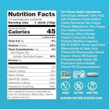 Liquid I.V.® Hydration Multiplier® + Probiotic Kombucha - Tart Green Apple - Hydration Powder Packets | Electrolyte Drink Mix | Easy Open Single-Serving Stick | Non-GMO | 14 Servings (Pack of 1)