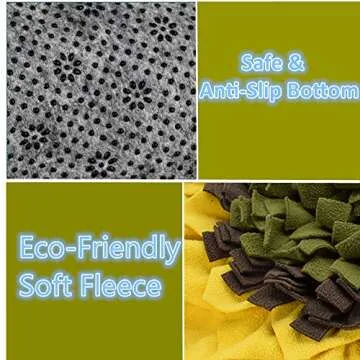 Liakk Snuffle Mat for Dogs, Dog Feeding Mat, Dog Puzzle Toys, for Encourgaing Natural Foraging Skills for Cats Dogs (Sunflower) (A)