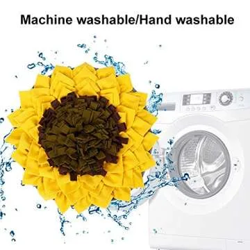 Liakk Snuffle Mat for Dogs, Dog Feeding Mat, Dog Puzzle Toys, for Encourgaing Natural Foraging Skills for Cats Dogs (Sunflower) (A)