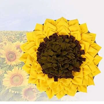 Liakk Snuffle Mat for Dogs, Dog Feeding Mat, Dog Puzzle Toys, for Encourgaing Natural Foraging Skills for Cats Dogs (Sunflower) (A)