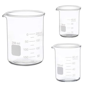 Glass Measuring Low Form Beaker Set - 50ml 100ml 250ml