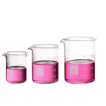 Glass Measuring Low Form Beaker Set - 50ml 100ml 250ml