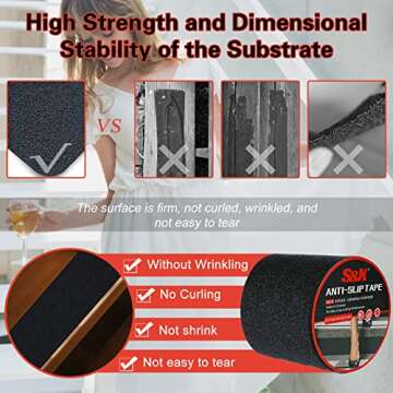 S&X Heavy Duty Anti Slip Tape for Stairs and Walkways