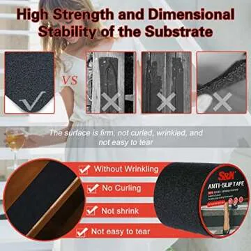 S&X Heavy Duty Anti Slip Tape for Stairs and Walkways