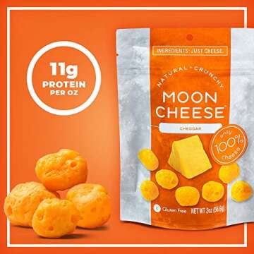 Moon Cheese - 100% Natural Cheese Snack - Cheddar - 2 oz - 2 Pack