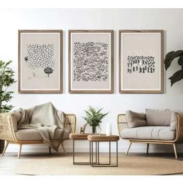 Jesus 99 Sheep Canvas Wall Art for Home Décor