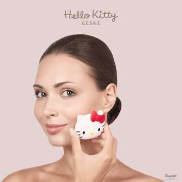 GESKE x Hello Kitty SmartAppGuided™ Facial Brush | 3 in 1 | Facial Cleansing Brush | Skin Cleansing Silicone Facial Brush | Routine Skincare | Gentle Cleansing | Facial Cleanser