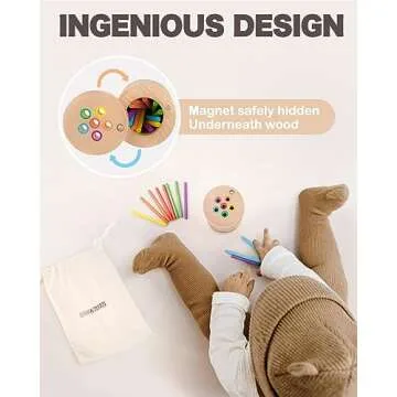 DINORUN Toddler Toys Montessori Toys for 1 2 3 Year Old Color Matching Fine Motor Toys for Toddlers 1-3 Sensory Toys Wooden Educational Toys for 1 Year Old