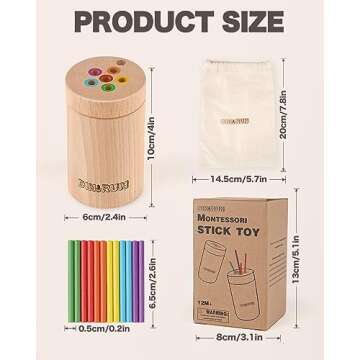 DINORUN Toddler Toys Montessori Toys for 1 2 3 Year Old Color Matching Fine Motor Toys for Toddlers 1-3 Sensory Toys Wooden Educational Toys for 1 Year Old