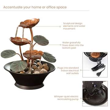 Indoor Water Lily Water Serenity Fountain - Relaxing Décor