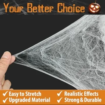 Spider Webs Halloween Decoration with Fake Spiders