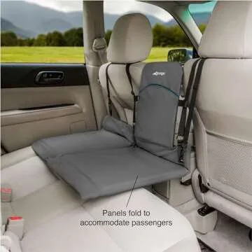 Kurgo Rover Backseat Bridge Dog Car Extender, Seat Bridge for Dogs, Padded Pet Car Barrier, Reversible, Water Resistant, Universal Fit, Up to 75 lbs