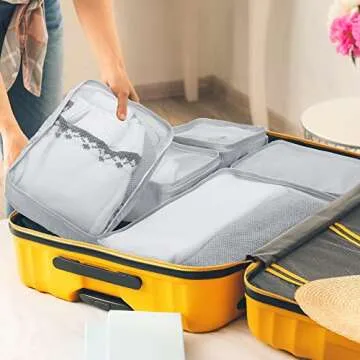 Travel Packing Cubes Set - Lightweight Organizers with Shoe Bag